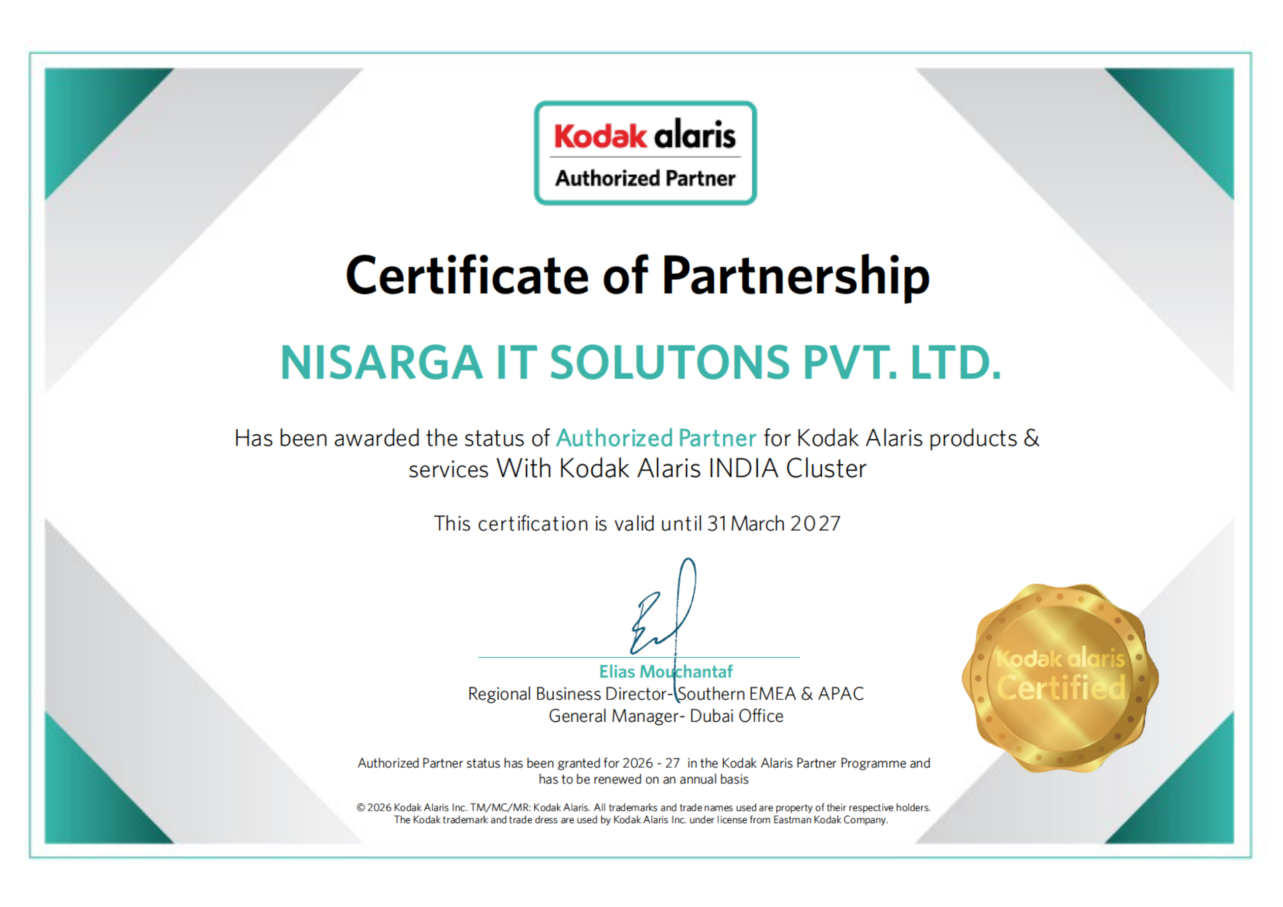 Authorized Partner — Kodak Alaris Products & Services